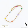 bracelet de cheville acier inoxydable billes pierre 0222152