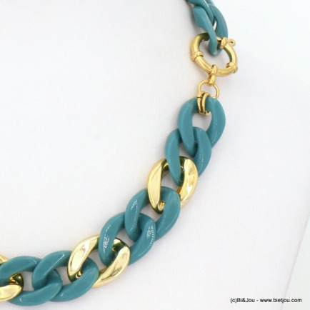 collier grosse maille acrylique femme 0122526 bleu