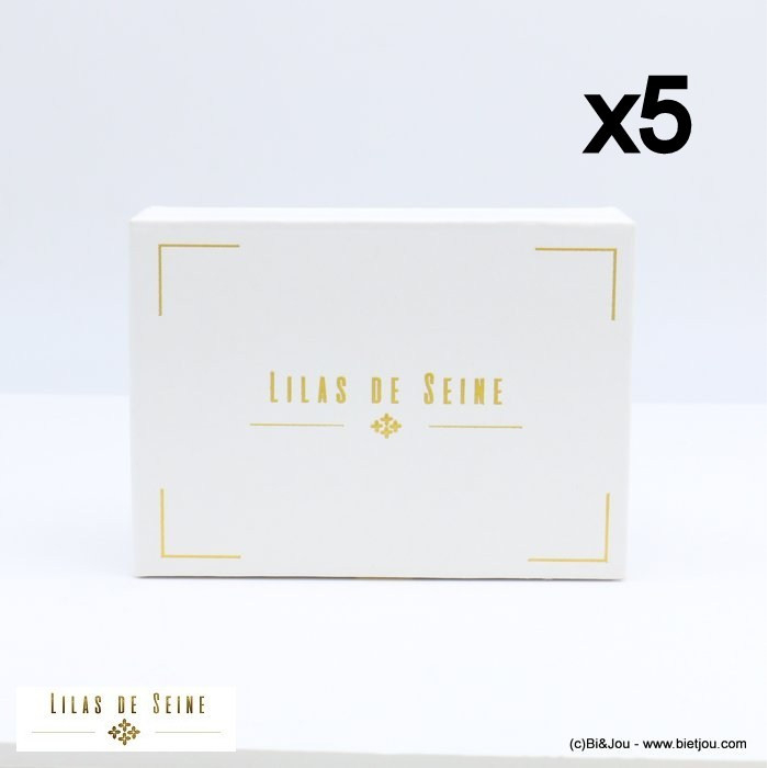 boîte cadeau bijoux tiroir blanc doré Lilas de Seine 0621506