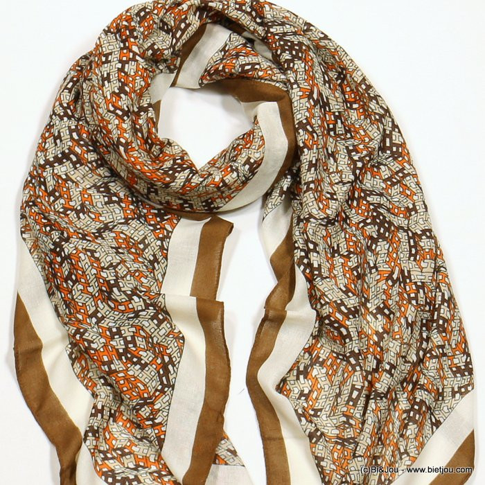 foulard motif lettre H femme 0722517 marron