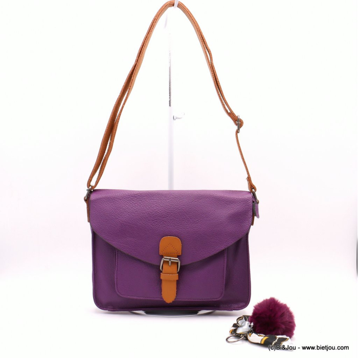 Sac à bandoulière façon cartable Flora&Co similicuir souple femme 0922048