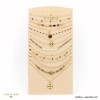 Ensemble de 10 colliers acier inoxydable médaillon perles eau douce pierre naturelle femme 0122555 marron