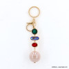 Bijou de sac à pendentif strass colorés et bille nacre porte-clefs 0822503 multi