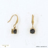 Boucles d'oreilles de soirée pendantes en acier inoxydable avec cristal pour femme 0322535 noir