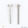 Boucles d'oreilles longues franges et trèfles en acier inoxydable 0322553 argenté