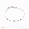 Bracelet trois trèfles strass et acier inoxydable 0222532 argenté