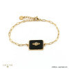 Bracelet talisman pierre véritable et acier inoxydable 0222534 noir