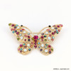 Broche épingle papillon métal strass coloré femme 0522504 multi