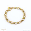 Bracelet acier inoxydable chaîne grosse maille ovale chic femme 0222555 doré