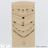 Ensemble 10 colliers perles, pierres naturelles, pendentifs et acier inoxydable avec présentoir 0122595 noir