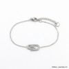 Bracelet acier inoxydable trombone strass femme 0222569 argenté