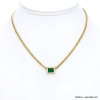 Ollier halo scintillant carré cristal acier inoxydable strass chaîne maille gourmette femme 0122603 vert