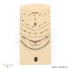 Ensemble 10 colliers cristal, pierres naturelles, pendentifs trèfle et acier inoxydable avec présentoir 0122607 noir