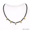 Collier acier inoxydable pampilles goutte chaîne cristal femme 0122616 vert