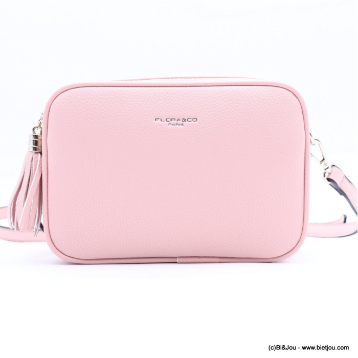 Sac box Flora&Co simili-cuir grainé pompon tassel femme 0922053 rose