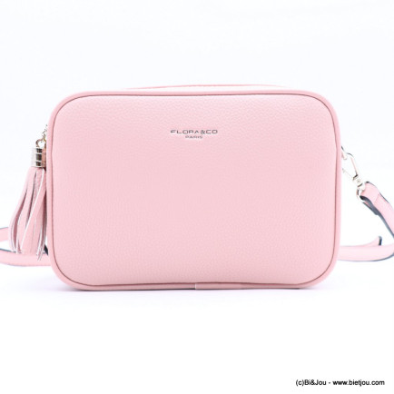 Sac box Flora&Co simili-cuir grainé pompon tassel femme 0922053 rose