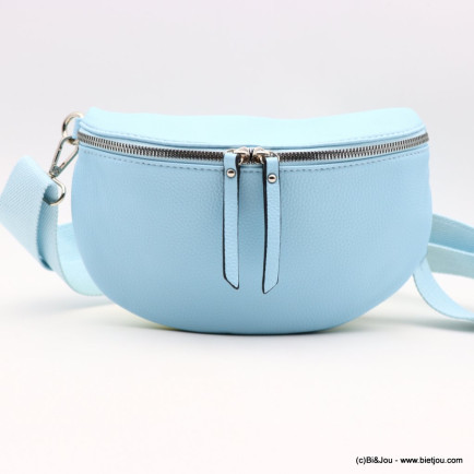 Sac banane Flora&Co simili-cuir grainé 1 compartiment 0923016 bleu ciel