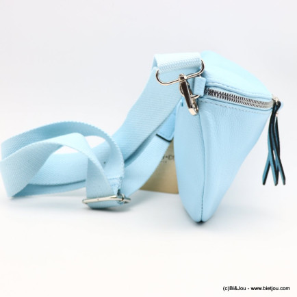 Sac banane Flora&Co simili-cuir grainé 1 compartiment 0923016 bleu ciel