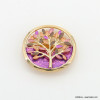 Broche aimantée arbre de vie émail et métal 0523001 violet
