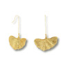 Boucles d'oreilles pendantes feuilles de gingko en acier inoxydable pour femme 0323034