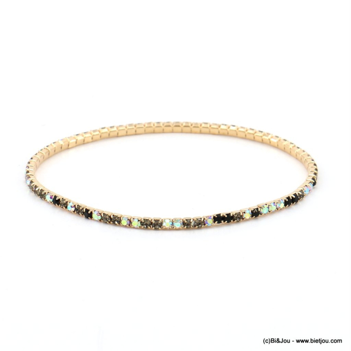 Boudin de bracelets fins strass multicolores élastiques pour femme 0223045 multi