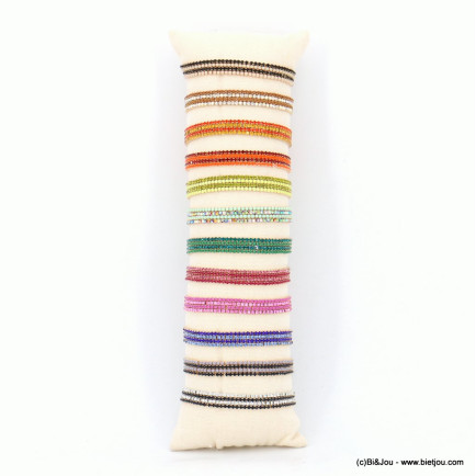 Boudin de bracelets fins strass multicolores élastiques pour femme 0223044 multi