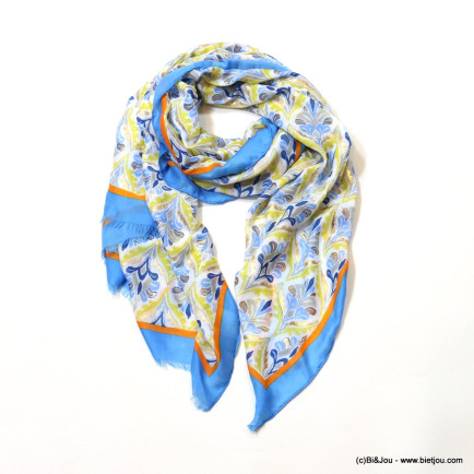 Foulard scintillant motif renaissance femme 0723004 bleu