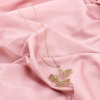 Collier pendentif feuille de gingko en acier inoxydable pour femme 0123002 doré