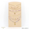 Ensemble de 10 colliers étoile soleil cœur fleur feuille coton perle pierre acier inoxydable céramique femme 0123042 violet