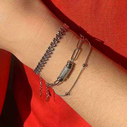 Bracelet chaîne épi de blé acier inoxydable femme 0223013