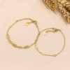 Duo de bracelets chaîne maille fantaisie acier inoxydable femme 0223027
