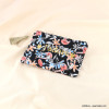 Pochette mini trousse maquillage plate inscription brodée J'adore cœur imprimé fleurs coton pompon fil 0923021 noir