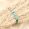 Bracelet élastique perles rectangulaires miyuki tila femme 0223093 vert foncé