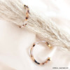 Boucles d'oreilles demi-créoles résine acétate écaille de tortue acier inoxydable femme 0323072 marron