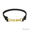 Ceinture fine CUIR réglable à crochet avec boucles étriers pour femme 0623010 noir