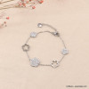 Bracelet acier inoxydable fleurs strass femme 0223113 argenté
