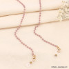 Chaîne de lunettes à perles facettées cristal chic pour femme 0123084 mauve