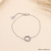 Bracelet acier inoxydable anneau coeurs strass femme 0223106 argenté