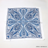 Carré satin motif hippocampe stylisé touché soie polyester femme 0723023 bleu foncé