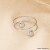 Bague deux cœurs en acier inoxydable pour femme 0423074 argenté