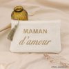 Pochette message Maman d'amour en coton coloré pour femme 0923043 écru