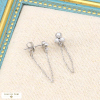 Boucles d'oreilles chaîne acier et perles acryliques femme 0323179 argenté