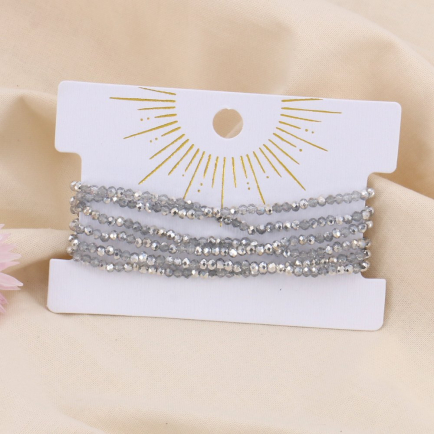 Bracelets élastiques perles cristal pour femme 0223154 gris clair