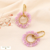 Boucles d'oreilles acier inoxydable cristal anneaux entrelacés 0323137 violet