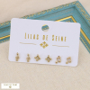 Set de 3 paires de boucles d'oreilles minimaliste acier inoxydable notes de Musique 0323196 doré