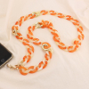 Chaîne de téléphone maillons acétate marbré mousqueton doré adaptateur 0123185 orange