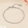 Bracelet acier inoxydable style minimaliste chaîne maille corde 0223507 argenté