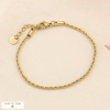 Bracelet acier inoxydable style minimaliste chaîne maille corde 0223507 doré