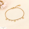 Bracelet pendants arbres de vie et strass blancs pour femme 0223503 doré
