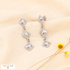 Boucles d'oreilles pendantes losanges style antique en acier inoxydable 0323511 argenté